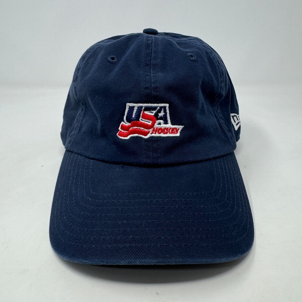 Team USA Hockey New Era Adjustable Strapback Dad Hat Cap Blue‎